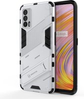 Voor OPPO Realme V15 Punk Armor 2 in 1 PC + TPU schokbestendig hoesje met onzichtbare houder (wit)