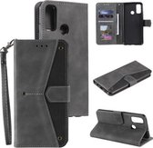 Voor Motorola Moto G30 / G10 Stiksels Kalfsstructuur Horizontale Flip Leren Case met Houder & Kaartsleuven & Portemonnee (Grijs)