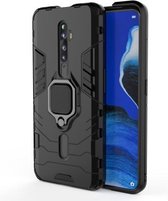 Voor OPPO Reno2 Z schokbestendige pc + TPU beschermhoes met magnetische ringhouder (zwart)