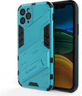 Punk Armor 2 in 1 PC + TPU schokbestendig hoesje met onzichtbare houder voor iPhone 11 (blauw)