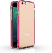 Voor iPhone 6 TPU tweekleurige schokbestendige beschermhoes (rozerood)