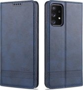 Voor Samsung Galaxy A52 5G AZNS Magnetische Kalf Textuur Horizontale Flip Leren Case met Kaartsleuven & Houder & Portemonnee (Donkerblauw)