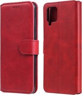 Voor Samsung Galaxy A12 5G klassieke kalfsstructuur PU + TPU horizontale flip lederen tas, met houder en kaartsleuven en portemonnee (rood)