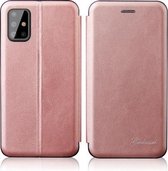 Voor Samsung Galaxy Note20 Geïntegreerde spanning Retro textuur Magnetische TPU + PU lederen tas met kaartsleuf en houder (rose goud)