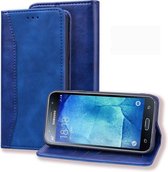 Voor Samsung Galaxy J710 Business Stitching Horizontale flip lederen tas met dubbele vouw & beugel & kaartsleuven & fotolijst & portemonnee (saffierblauw)