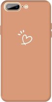 Voor iPhone 8 Plus / 7 Plus Three Dots Love-heart Pattern Colorful Frosted TPU telefoon beschermhoes (Coral Orange)