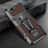 Voor iPhone 8 Plus & 7 Plus Machine Armor Warrior schokbestendige pc + TPU beschermhoes (koffie)