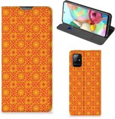 Telefoonhoesje Geschikt voor Samsung Galaxy A71 Wallet Case Batik Orange