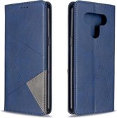 Voor LG K51 Rhombus Texture Horizontale Flip Magnetische Leather Case met houder & kaartsleuven & portemonnee (blauw)