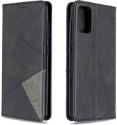 Voor Galaxy A41 Rhombus Texture Horizontal Flip Magnetische lederen tas met houder & kaartsleuven & portemonnee (zwart)