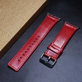 Voor Apple Watch 5 & 4 44mm / 3 & 2 & 1 42mm Vierkante Staart Retro Crazy Horse Textuur Lederen Vervangende Band Horlogeband (Rood)
