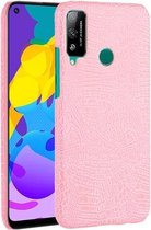 Voor Huawei Honor Play 4T schokbestendige krokodiltextuur pc + PU-hoes (roze)