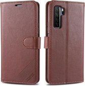 Voor Huawei Nova 7 SE AZNS Schapenvacht Textuur Horizontale Flip Leren Case met Houder & Kaartsleuven & Portemonnee (Bruin)