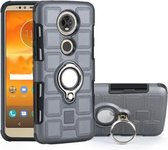 Voor Motorola Moto E5 Plus US versie 2 in 1 kubus PC + TPU beschermhoes met 360 graden draaien zilveren ringhouder (grijs)