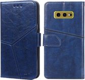 Voor Samsung Galaxy S10e Geometrische stiksels Horizontale flip TPU + PU lederen tas met houder & kaartsleuven en portemonnee (blauw)