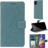 Voor Samsung Galaxy M51 Retro Frosted Horizontale Flip PU lederen tas met houder & kaartsleuven & portemonnee & fotolijst (blauw)