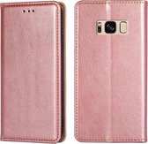 Voor Samsung Galaxy S8 PU + TPU Gloss Oil Effen Kleur Magnetische Horizontale Flip Leren Case met Houder & Kaartsleuf & Portemonnee (Rose Goud)