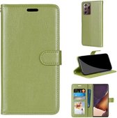 Voor Samsung Galaxy Note20 Ultra Pure Color Horizontale Flip PU lederen tas met houder & kaartsleuven & portemonnee & fotolijst (groen)