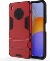 Voor Huawei Y9a PC + TPU schokbestendige beschermhoes met houder (rood)