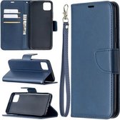 Voor OPPO Realme C11 Retro Lambskin Texture Pure Color Horizontale Flip PU Leather Case, met houder & kaartsleuven & portemonnee & lanyard (blauw)