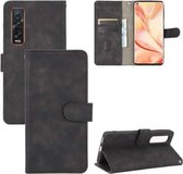 Voor OPPO Find X2 Pro Effen Kleur Huidgevoel Magnetische Gesp Horizontale Flip Kalfsstructuur PU Lederen Case met Houder & Kaartsleuven & Portemonnee (Zwart)