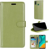 Voor Huawei Y8s Pure Color Horizontale Flip PU lederen hoes met houder & kaartsleuven & portemonnee & fotolijst (groen)