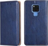 Voor Huawei Mate 20 PU + TPU Gloss Oil Effen Kleur Magnetische Horizontale Flip Leren Case met Houder & Kaartsleuf & Portemonnee (Blauw)