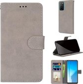 Voor Huawei Honor Play4 Retro Frosted Horizontale Flip PU lederen hoes met houder & kaartsleuven & portemonnee & fotolijst (grijs)