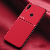 Voor Huawei Enjoy 9 Plus Classic Tilt Strip Grain Magnetisch Schokbestendig PC + TPU-hoesje (rood)