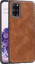 Voor Samsung Galaxy S20 + Crazy Horse Getextureerd Kalfsleer PU + PC + TPU Case (Bruin)