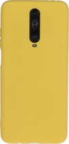 Voor Xiaomi Redmi K30 effen kleur mat TPU telefoonhoes (geel)
