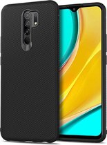 Voor Xiaomi Redmi 9 Lenuo Leshen Series Stripe Texture TPU Case (zwart)