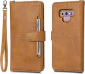 Voor Galaxy Note 9 multifunctionele afneembare magnetische horizontale flip lederen tas met kaartsleuven en houder & portemonnee en fotolijst (bruin)