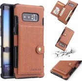 Voor Galaxy Note8 Brushed Texture Shockproof PU + TPU Case, met kaartsleuven & portemonnee en fotolijst (bruin)