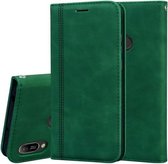 Voor Huawei Honor 8A / Y6 (2019) Frosted Business Magnetische Horizontale Flip PU Leather Case met Houder & Kaartsleuf & Lanyard (Groen)