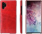 Fierre Shann Retro Oil Wax Texture PU lederen tas met kaartsleuven voor Galaxy Note 10+ (rood)