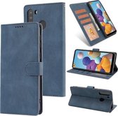 Voor Samsung Galaxy A21 Fantasy Klassiek Huidgevoel Kalfsleer Textuur Magnetische gesp Horizontale Flip PU lederen tas met houder & kaartsleuf & portemonnee (blauw)