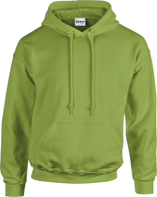 Veste à capuche vert clair avec cordon de serrage et une poche kangourou.