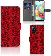 GSM Hoesje Geschikt voor Samsung Galaxy A71 Mobiel Bookcase Red Roses