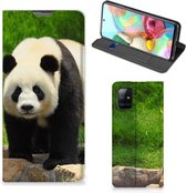 Hoesje Geschikt voor Samsung Galaxy A71 Telefoontas Panda