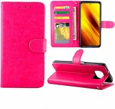 Voor Xiaomi Poco X3 NFC Crazy Horse Textuur Lederen Horizontale Flip Beschermhoes met Houder & Kaartsleuven & Portemonnee & Fotolijst (Rose Rood)