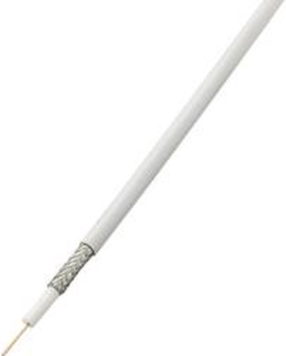 TRU COMPONENTS 1570929 Coaxkabel Buitendiameter: 6.60 mm RG6 /U 75 Ω 85 dB Wit 25 m