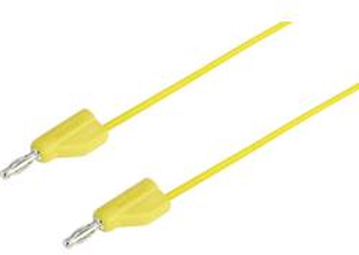 VOLTCRAFT MSB-300 Meetsnoer Banaanstekker 4 mm Silicone 0.50 m Geel 1 stuk(s)