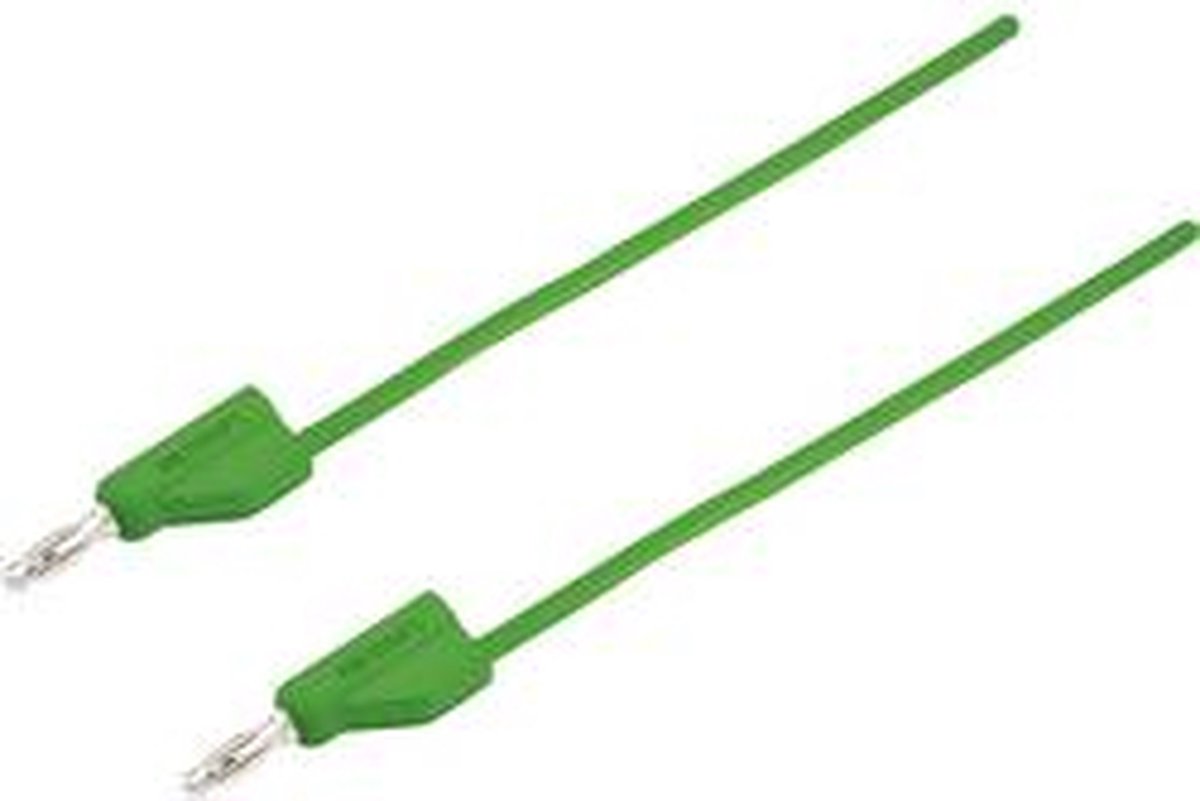 VOLTCRAFT MSB-300 Meetsnoer Banaanstekker 4 mm Silicone 0.75 m Groen 1 stuk(s)