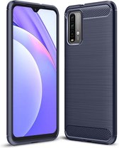 Armor Brushed TPU Back Cover - Xiaomi Redmi 9T Hoesje - Blauw