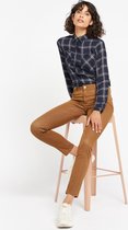LOLALIZA Geruit hemd met zakken - Marine Blauw - Maat 34