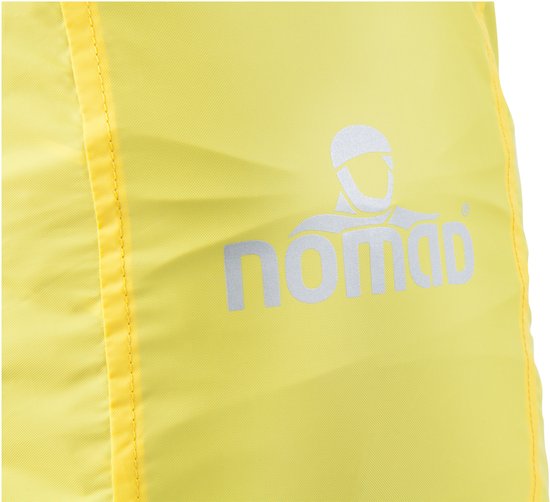 Housse de pluie Nomad jaune avec logo réfléchissant.