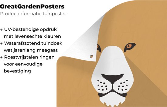 Affiche de jardin portrait d'un lion 30x40 cm - petit - Toile de jardin / Toile d'extérieur / Peintures d'extérieur (décoration de jardin)