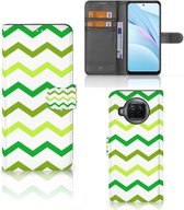 Telefoonhoesje Xiaomi Mi 10T Lite Flip Case Zigzag Groen