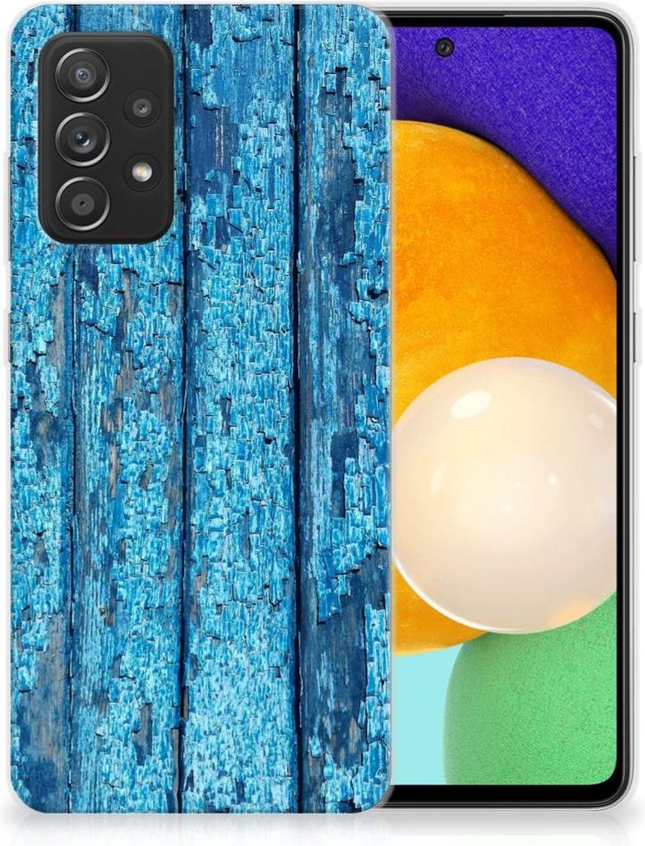 Samsung Galaxy A52 (5G/4G) Bumper Hoesje Wood Blue